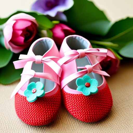 An image showcasing a pair of trendy and adorable baby shoes designed for fashion-forward 6-month-olds