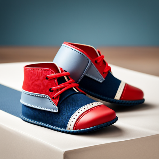 An image showcasing a pair of trendy baby boy shoes, size 9-12 months