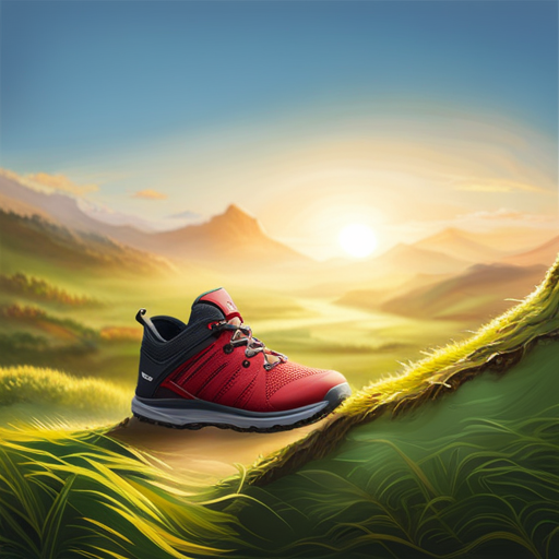 An image showcasing a baby shoe with a flexible rubber sole ideal for outdoor adventures