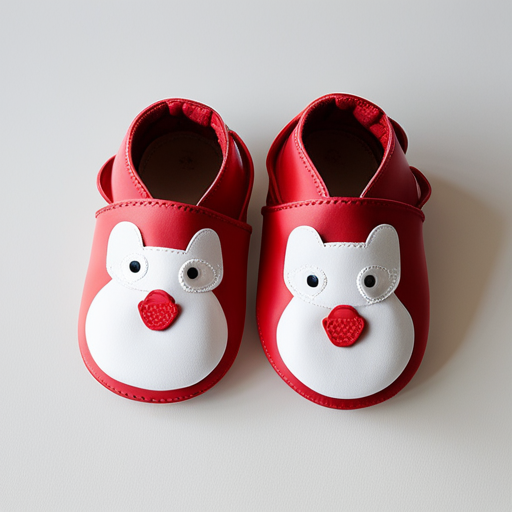 An image showcasing a pair of sturdy, flexible baby shoes, perfectly sized for 12-18 months old
