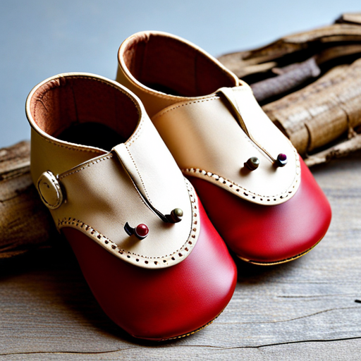 An image that depicts a vintage pair of delicate, handcrafted leather baby shoes