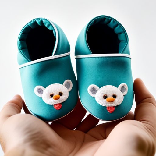 An image showcasing a pair of soft, cushioned baby shoes in size 3-6 months