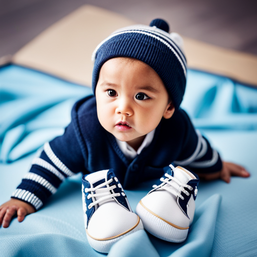 An image showcasing adorable baby boy shoes for winter