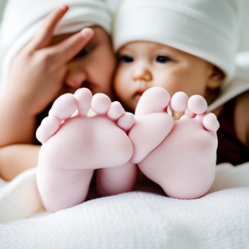 An image showcasing a baby's feet with properly fitted shoes