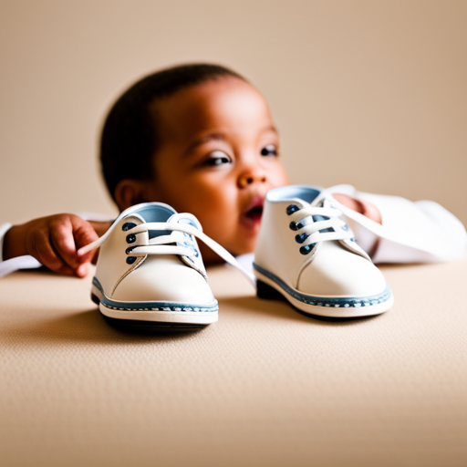 An image showcasing a pair of tiny, well-crafted baby shoes walking confidently on different surfaces, highlighting the significance of proper footwear in supporting healthy foot development