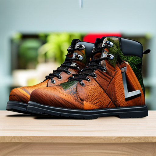 An image showcasing a pair of rugged, laced hiking shoes starting with the letter "L