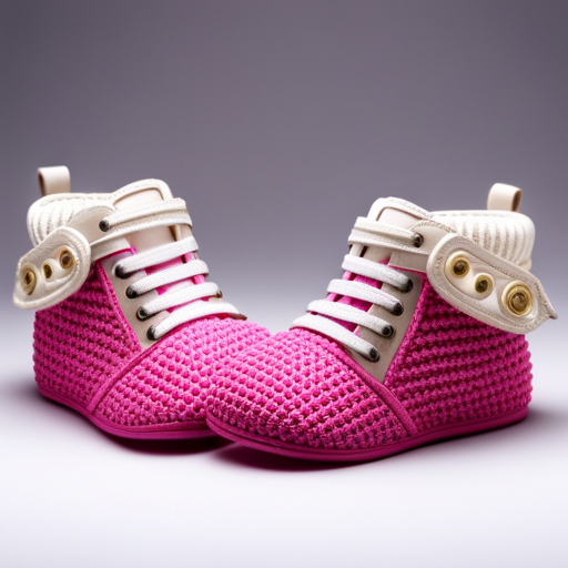 A visually captivating image showcasing a pair of size 4 baby shoes for girls