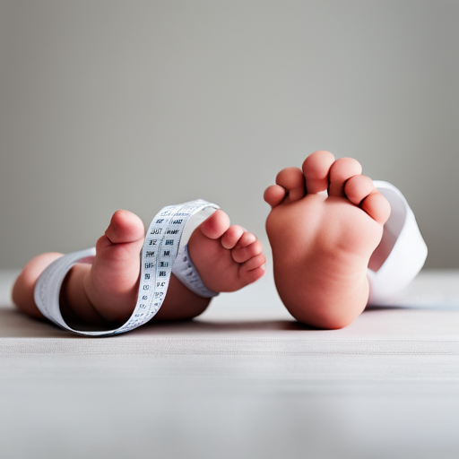 An image capturing the delicate contours of a baby's foot, gently cradled by a measuring tape