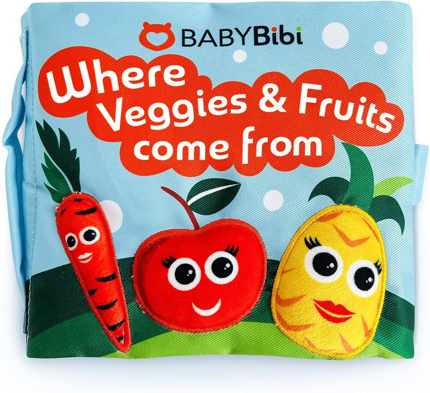 Soft Baby Book, Where Veggies  Fruits Come from. Interactive Teething Infant Book, Touch  Feel, Crinkle Cloth Book for Babies 3 Months+