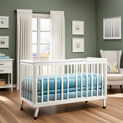 An image showcasing a cozy Walmart baby bed adorned with soft, plush bedding