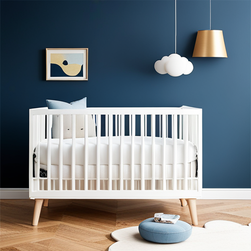 An image showcasing a modern nursery with a state-of-the-art baby monitor seamlessly connected to smart home devices