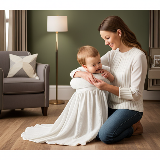 An image featuring a serene nursery setting with a parent softly patting their baby's back