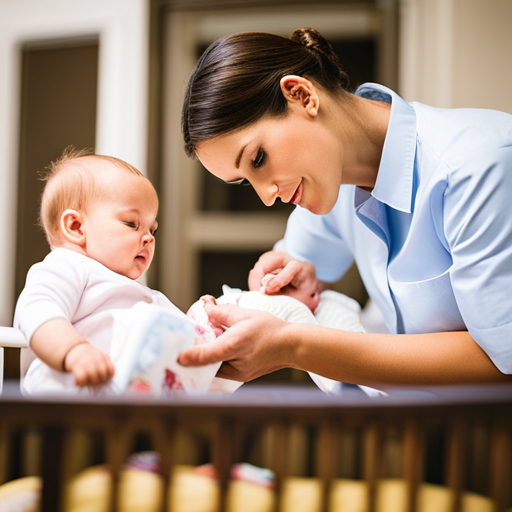 An image featuring a peaceful nursery scene with a serene baby sleeping soundly in a crib, while a caring parent consults with a healthcare professional, highlighting the importance of addressing any underlying medical issues for uninterrupted baby sleep