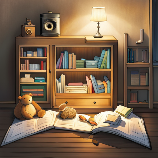 An image featuring a cozy nursery with a small bookshelf adorned with colorful, soft-covered books