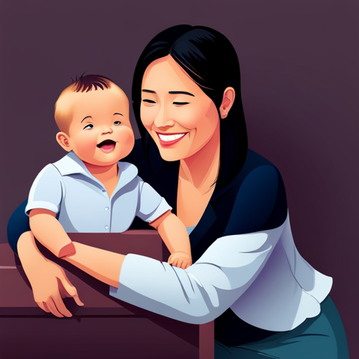 An image capturing the tender moment of a parent and baby engaging in animated conversation, their faces beaming with joy, as they communicate through gestures, eye contact, and playful expressions