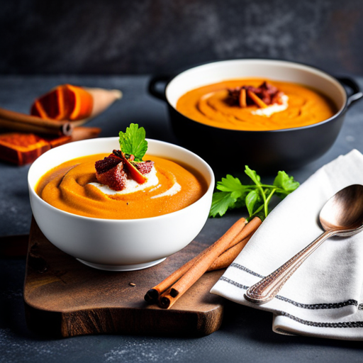 An image showcasing the velvety smoothness of homemade sweet potato puree