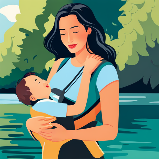 An image capturing the serene intimacy of a parent cradling their baby in a soft, ergonomic baby carrier