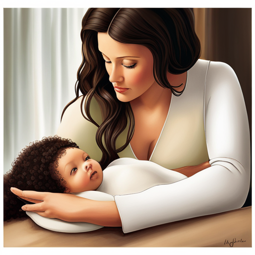 An image capturing a radiant mother, gazing lovingly into her baby's eyes while breastfeeding