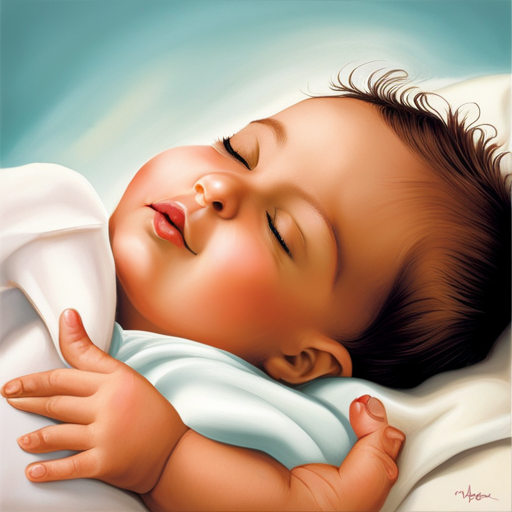 An image that captures the tender moment of a peacefully sleeping baby, cradled in loving arms, while a contented smile graces their face, highlighting the importance of burping for their comfort and well-being
