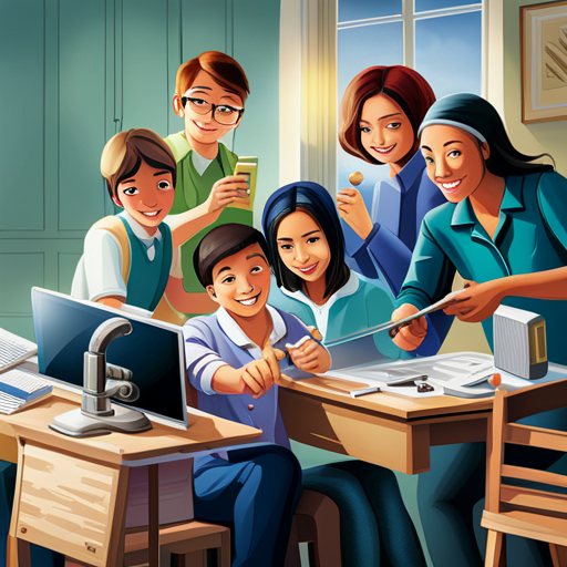 An image depicting a diverse group of teenagers engaged in hands-on activities, such as painting, coding, and analyzing data, symbolizing the exploration of various career paths and the excitement of discovering their passions