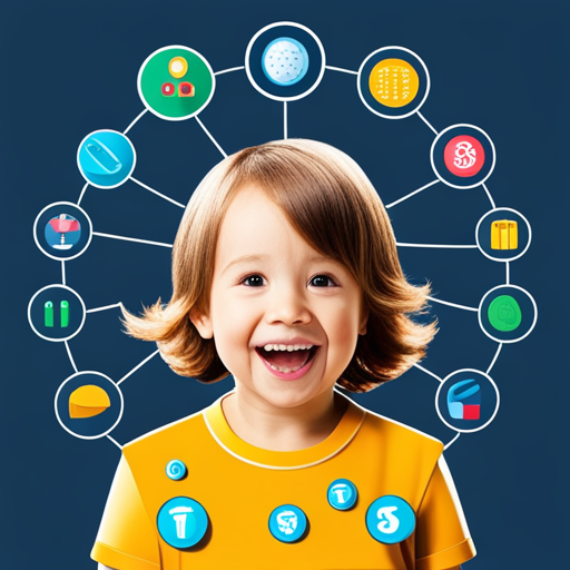 An image showcasing a smiling toddler, surrounded by colorful icons representing vaccines such as measles, mumps, and rubella, highlighting the recommended vaccination schedule for toddlers aged 12-15 months
