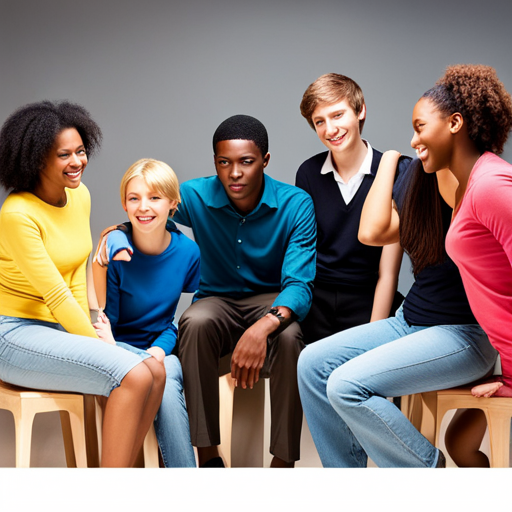 An image depicting a diverse group of teenagers engaged in conversation