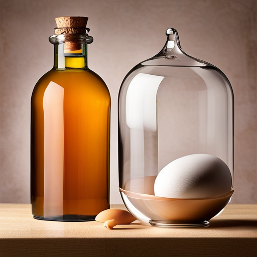 An image showcasing the mesmerizing "Egg in a Bottle" experiment: a clear glass bottle, a peeled hard-boiled egg at the bottle's opening, and a burning piece of paper to demonstrate air pressure