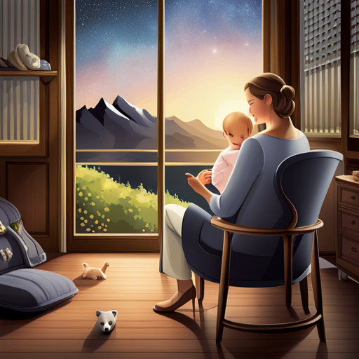 An image showcasing a peaceful nursery with a cozy crib, dimmed lights, and a soothing sound machine