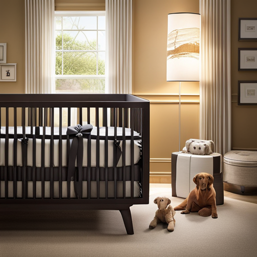 An image showcasing a serene nursery with soft, dimmed lights