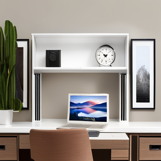 An image depicting a serene study space with a clutter-free desk, a focused teenager surrounded by noise-canceling headphones, a closed door blocking out distractions, and a visible timer emphasizing time management