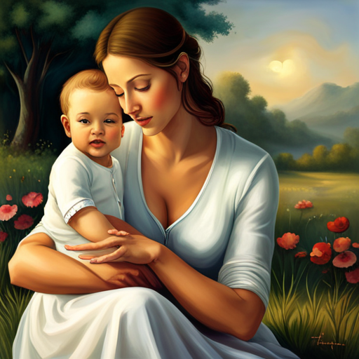 An image depicting a serene parent gently redirecting a baby's attention away from biting, with a pleasant expression and consistent body language