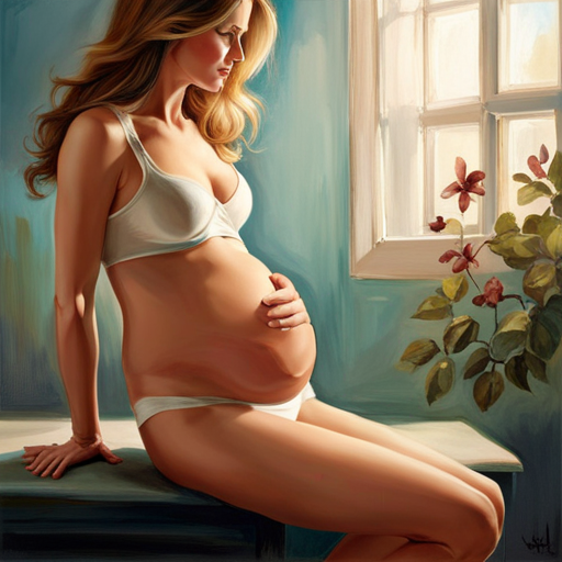 An image depicting a pregnant woman's silhouette facing sideways, highlighting her round belly with a visibly distorted shape