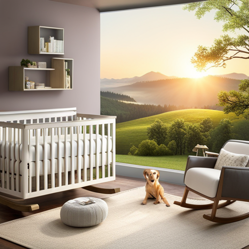 An image showcasing a serene nursery with a cozy crib adorned in soft, breathable bedding