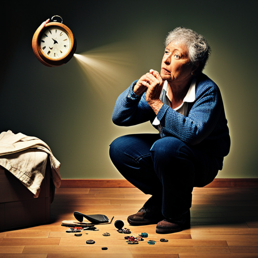 An image depicting a worn-out parent juggling a clock, symbolizing long hours, while being showered in emotions