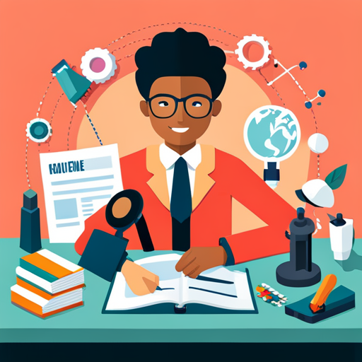 An image showcasing a teenager sitting at a desk covered in career exploration resources, surrounded by vibrant posters of diverse professions, while holding a magnifying glass, symbolizing their curiosity and readiness to plan for their future