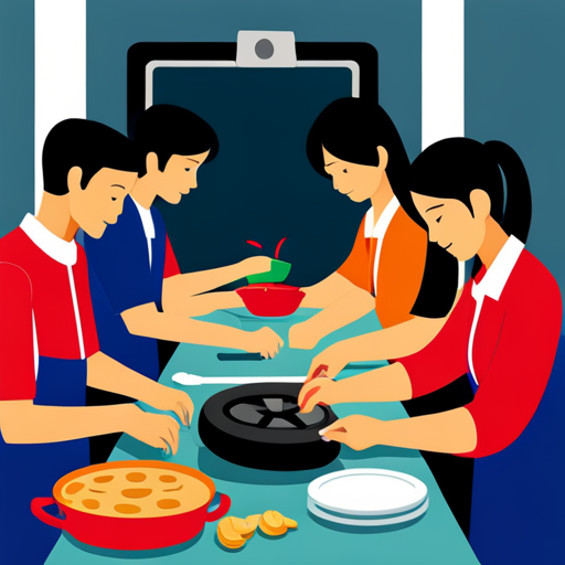 An image showcasing a diverse group of teenagers engaged in practical activities that foster independence, such as cooking, budgeting, and changing a tire, highlighting the importance of teaching essential life skills to prepare them for adulthood
