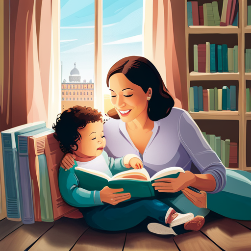 An image featuring a cozy nursery with shelves of colorful, age-appropriate books
