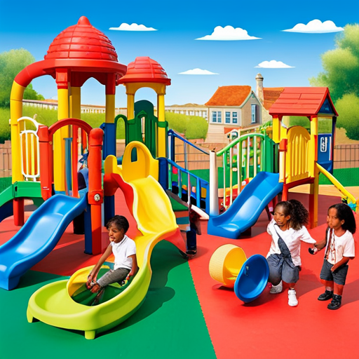 An image depicting a vibrant multicultural playground, where children of diverse backgrounds engage in playful language exchanges, showcasing the effectiveness of different language strategies in fostering bilingualism