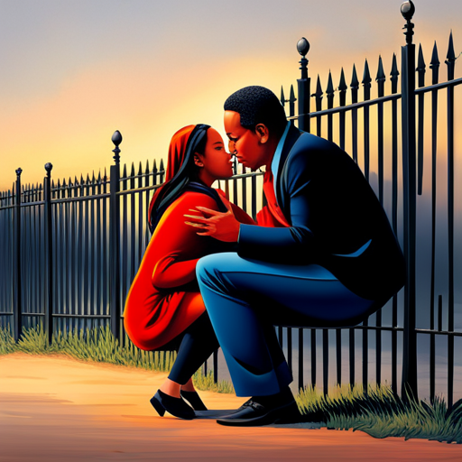 An image depicting a parent and teenager engaging in an open and respectful conversation, surrounded by a symbolic fence representing boundaries