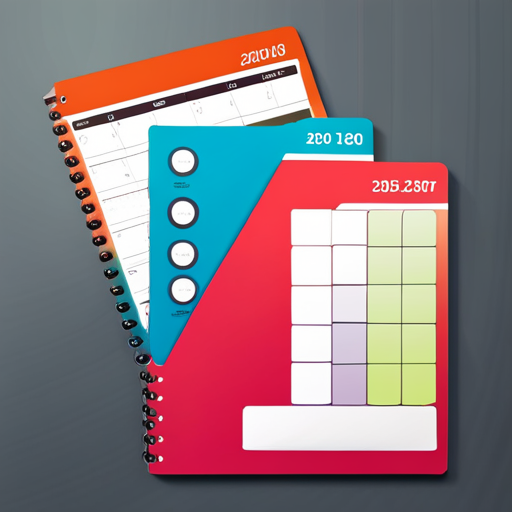 An image of a colorful weekly planner, with time slots from morning to night, filled with various activities like studying, exercising, and socializing