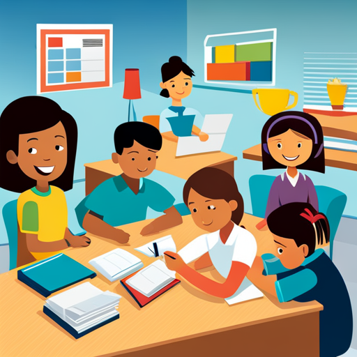 An image showcasing a diverse classroom environment with students engaged in visual learning activities such as using colorful flashcards, drawing diagrams, and utilizing educational technology to adapt teaching strategies for visual learners