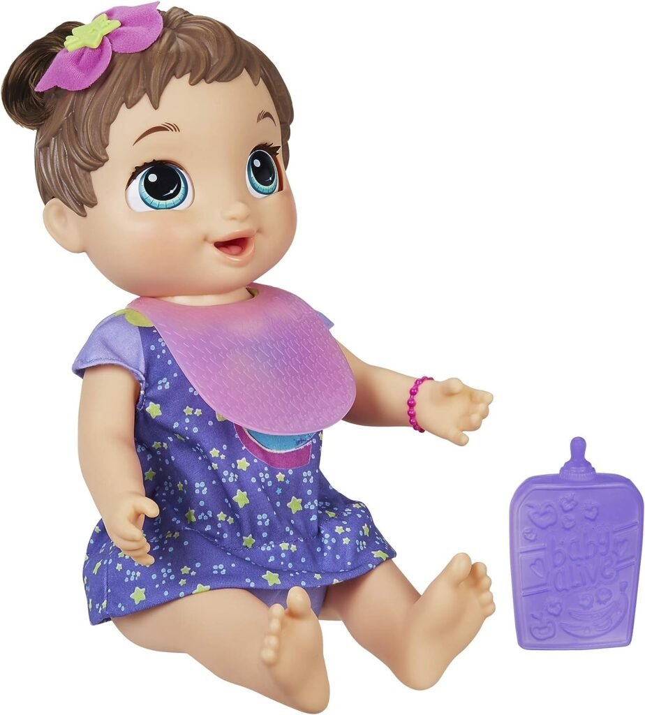 Baby Alive Baby Grows Up (Dreamy) - Shining Skylar or Star Dreamer, Growing and Talking Baby Doll, Toy with 1 Surprise Doll and 8 Accessories, Blue