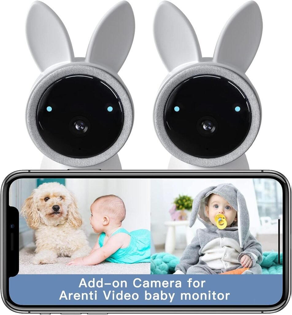Baby Monitor with Camera and Audio,Add-one Camera for Arenti,2K Ultra HD WiFi Baby Camera,Night Vision,Lullabies,Cry Detection,Temp  Humidity Sensor,Two Way Talk,App Control(Single Camera)