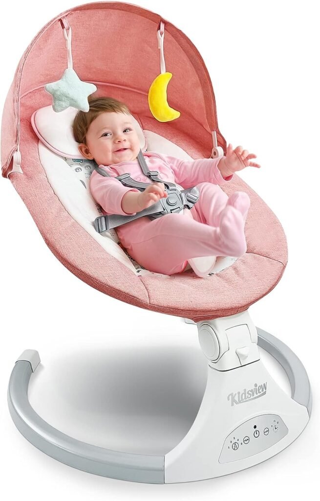 Baby Swings, 5 Speed Bluetooth Baby Swing, Baby Swings for Infants to Toddler for 5-20 lb, 0-9 Months, Includes Remote Control