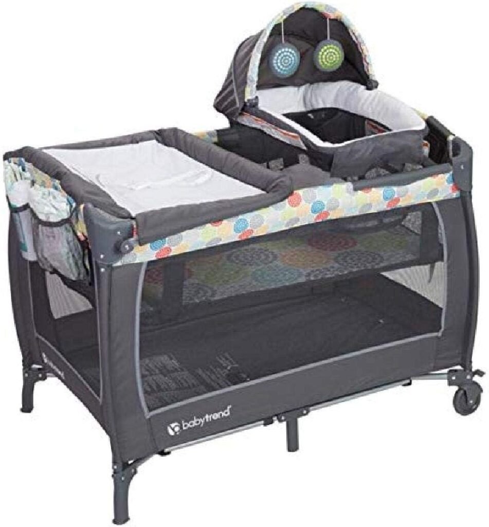 Baby Trend Lil Snooze Deluxe II Nursery Center Playard, Funfetti