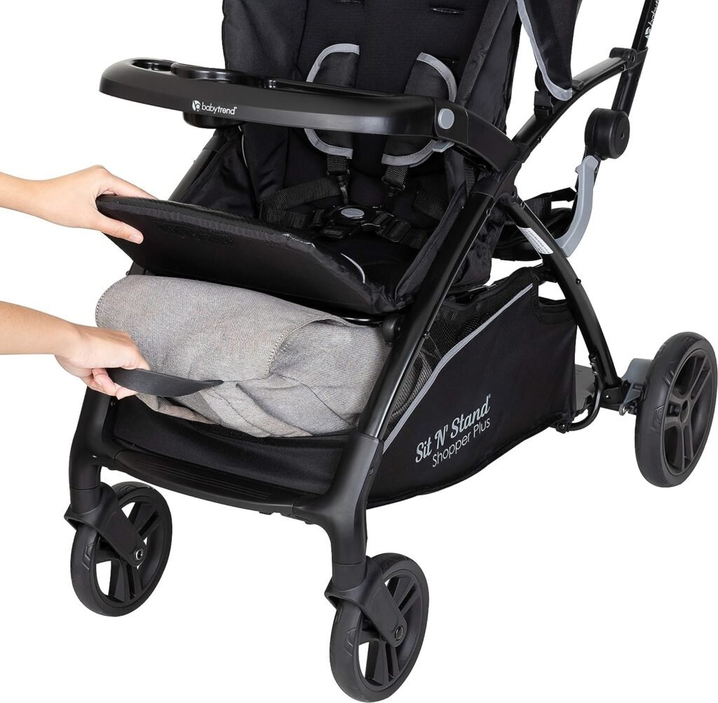 Baby Trend Sit N’ Stand 5-in-1 Shopper Plus Stroller, Black Plus, 44x22.5x45 Inch (Pack of 1)