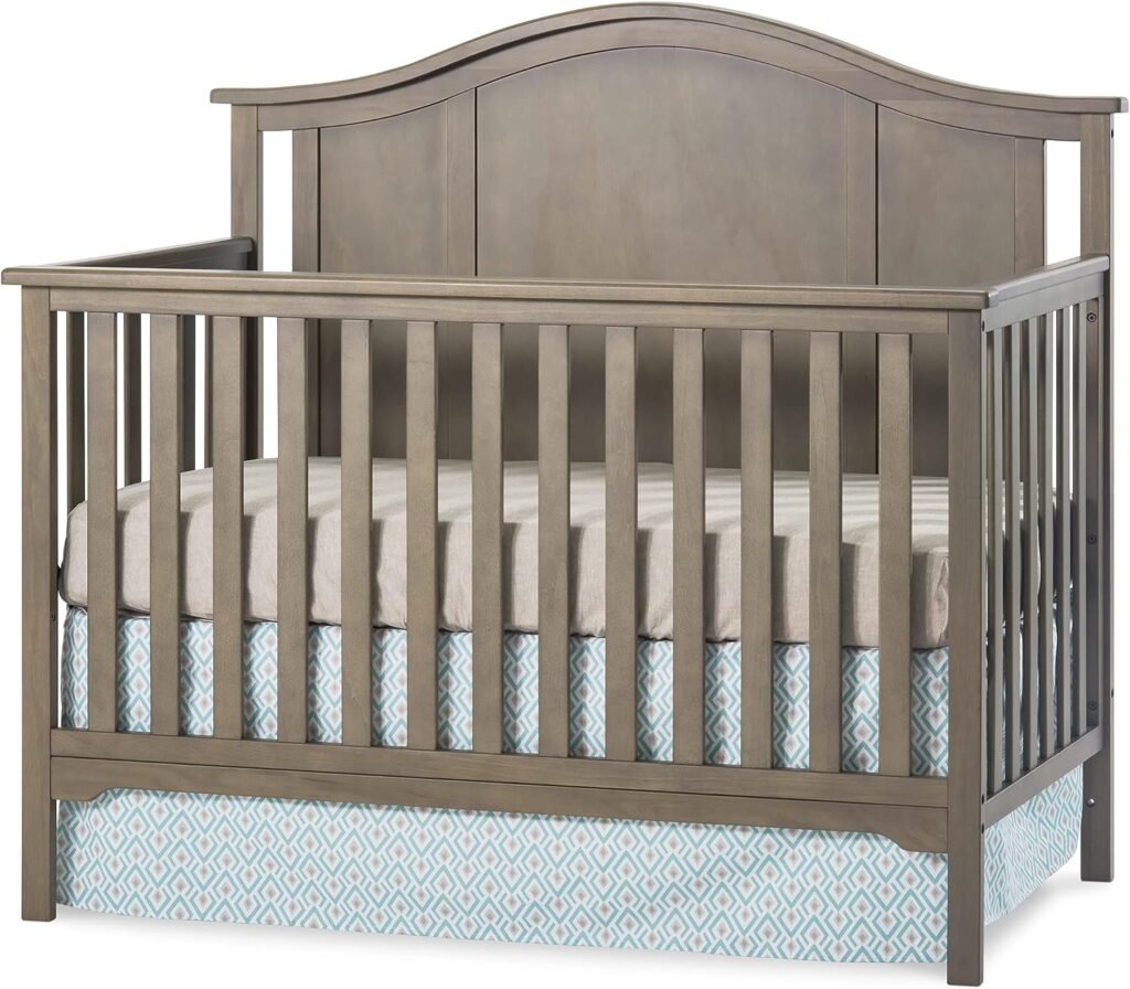 Child Craft Cottage Arch Top 4-in-1 Convertible Crib, Baby Crib Converts to Day Bed, Toddler Bed and Full Size Bed, 3 Adjustable Mattress Positions, Non-Toxic, Baby Safe Finish (Dusty Heather)