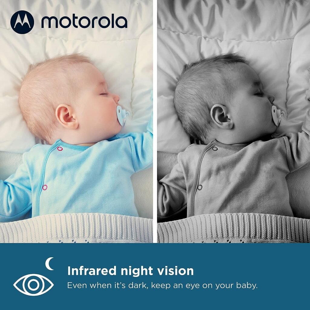 Motorola Baby Monitor - VM75 Video Baby Monitor with Camera, 1000ft Range 2.4 GHz Wireless 5 Screen, 2-Way Audio, Remote Pan, Digital Tilt, Zoom, Room Temperature Sensor, Lullabies, Night Vision