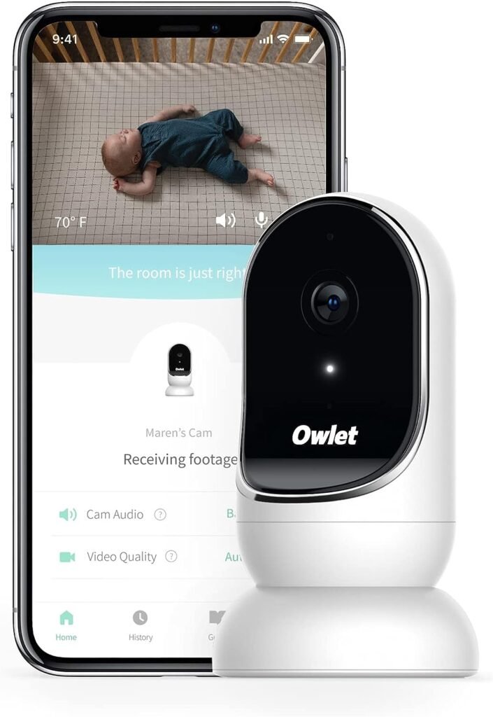 Owlet Cam Video Baby Monitor - Smart Baby Monitor with Camera and Audio - Stream 1080p HD Video with Night Vision, 4X Zoom, Wide Angle View, with Sound and Motion Notifications
