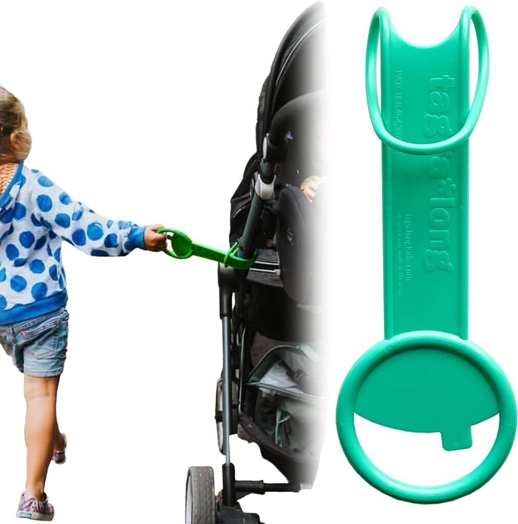 Tagalong Stroller Accessory for Child Safety | Toddler Must Have to Keep Kids Close | Toddler Travel Accessory - Links to Strollers, Backpacks, Shopping Carts - Disney Trip Essential - Teal Tag